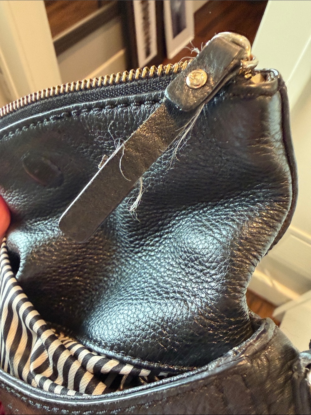 kate spade Black Pebbled Leather Fold-Over Crossbody with Front Zip and Pocket - Picture 13 of 16